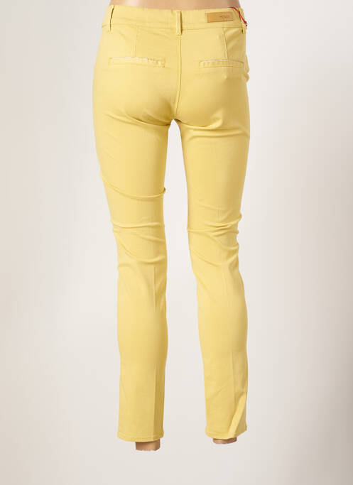 Pantalon 7/8 stretch taille normale jaune HAPPY femme