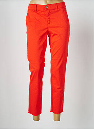 Pantalon chino broderie galons latéraux taille normale rouge HAPPY femme
