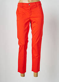 Pantalon chino broderie galons latéraux taille normale rouge HAPPY femme