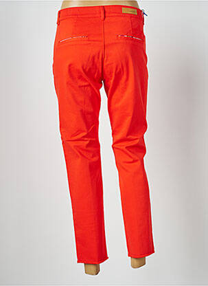 Pantalon chino broderie galons latéraux taille normale rouge HAPPY femme