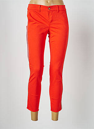 Pantalon 7/8 stretch taille normale rouge HAPPY femme