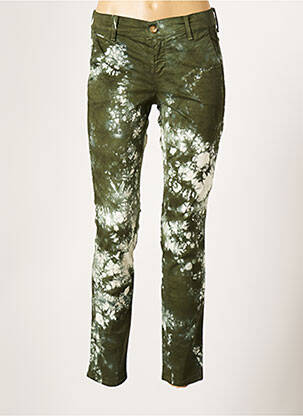 Pantalon 7/8 stretch taille normale vert HAPPY femme