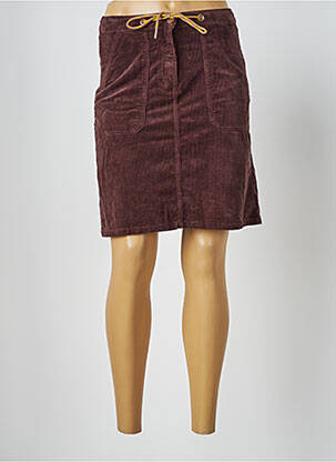 Jupe mi-longue stretch marron HAPPY femme