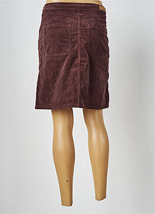 Jupe mi-longue stretch marron HAPPY femme