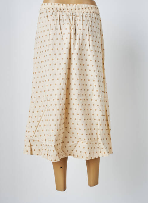 Jupe mi-longue beige ICHI femme