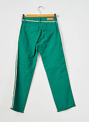 Pantalon chino broderie galons latéraux taille normale vert HAPPY femme