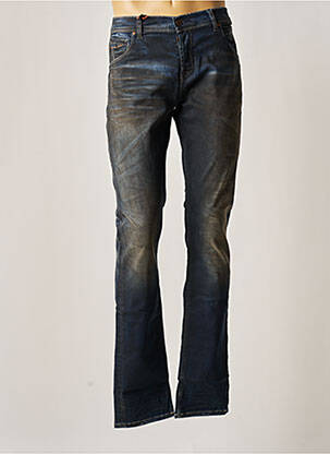Jeans coupe droite broderie rivets taille normale bleu DONOVAN homme