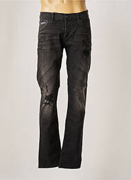 Jeans coupe droite broderie rivets taille normale noir DONOVAN homme