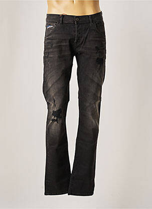 Jeans coupe droite broderie rivets taille normale noir DONOVAN homme