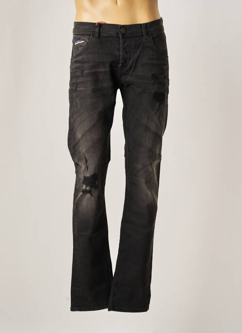Jeans coupe droite broderie rivets taille normale noir DONOVAN homme