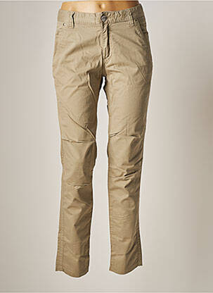 Pantalon slim tissage popeline taille normale vert MY PANTS femme