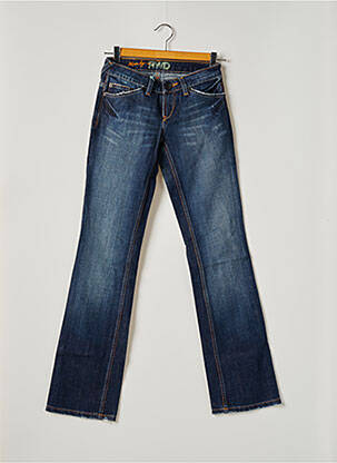 Jeans coupe droite stretch taille basse bleu RWD femme