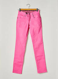 Pantalon slim tissage popeline taille normale rose FIVE PM femme