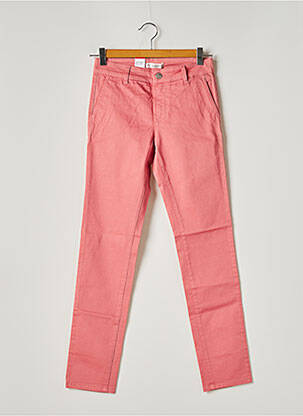 Pantalon chino tissage popeline taille normale rose WHITE LAB CULTURE femme