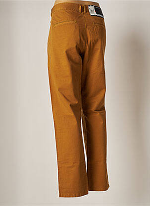 Pantalon chino fermeture zippée sous rabat boutonné taille normale marron DR DENIM femme