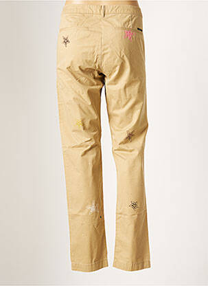 Pantalon chino fermeture zippée sous rabat boutonné taille normale beige MAISON SCOTCH femme