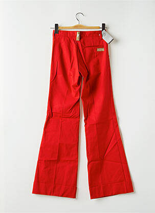 Pantalon chino fermeture zippée sous rabat boutonné taille haute rouge FREEMAN T.PORTER femme