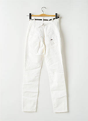 Jeans coupe droite broderie rivets taille haute blanc MISS SIXTY femme