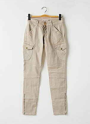 Pantalon cargo slim taille normale beige FIVE PM femme
