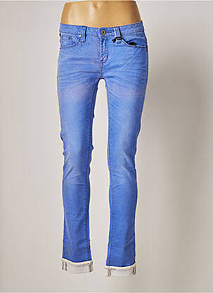 Jeans coupe slim broderie rivets taille basse bleu ONE GREEN ELEPHANT femme