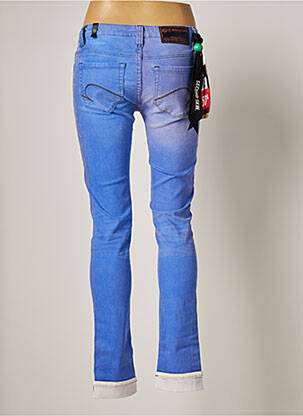 Jeans coupe slim broderie rivets taille basse bleu ONE GREEN ELEPHANT femme