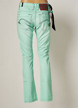 Jeans coupe slim broderie rivets taille normale vert ONE GREEN ELEPHANT femme