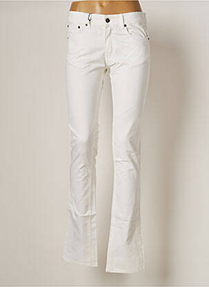 Jeans coupe slim broderie rivets taille normale blanc HELLS BELLS femme