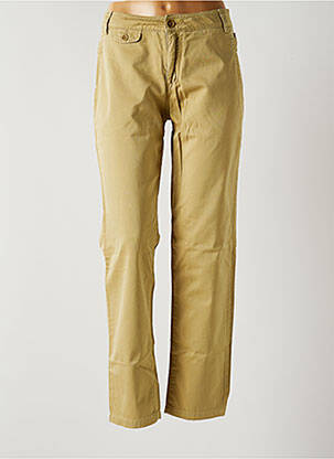 Pantalon droit tissage popeline taille normale beige MY PANTS femme