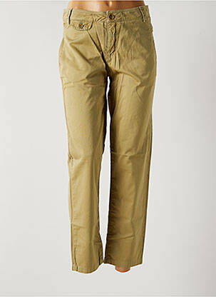 Pantalon 7/8 tissage popeline taille normale vert MY PANTS femme