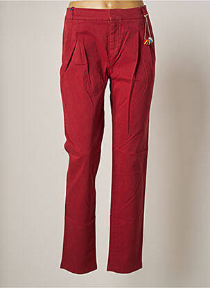 Pantalon chino taille normale taille normale rouge LEON & HARPER femme