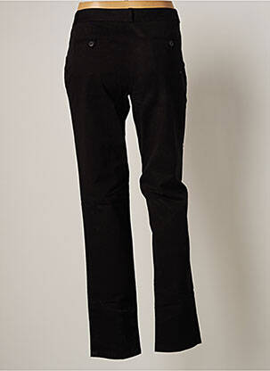 Pantalon chino fermeture zippée sous rabat boutonné taille normale noir LEON & HARPER femme