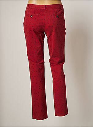 Pantalon chino fermeture zippée sous rabat boutonné taille normale rouge LEON & HARPER femme