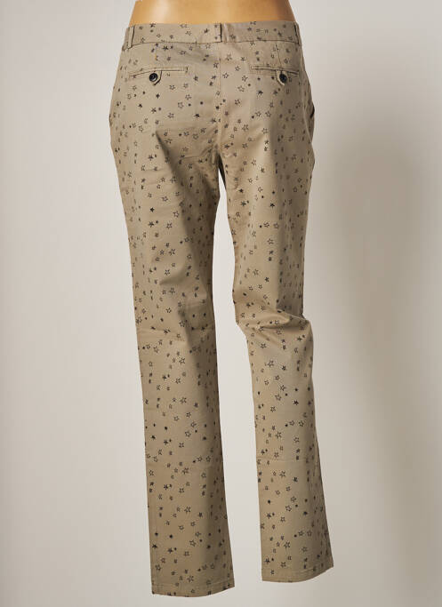 Pantalon chino fermeture zippée sous rabat boutonné taille normale gris LEON & HARPER femme