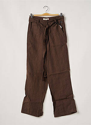 Pantalon large fermeture zippée sous rabat boutonné taille normale marron TEDDY SMITH femme