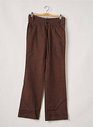 Pantalon cargo coupe droite taille basse marron TEDDY SMITH femme