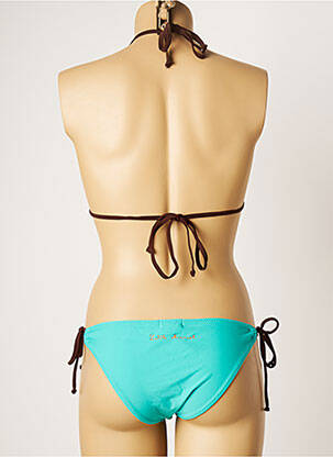 Maillot de bain 2 pièces stretch haut triangles bleu LITTLE MARCEL femme