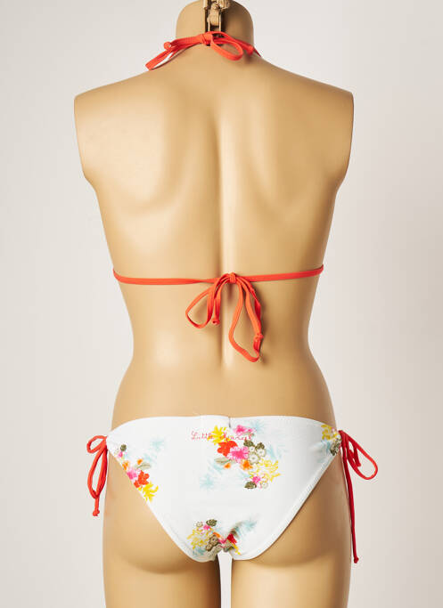 Maillot de bain 2 pièces stretch haut triangles blanc LITTLE MARCEL femme