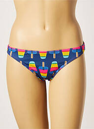 Bas de maillot de bain imprimé fantaisie culotte bleu PULL IN femme