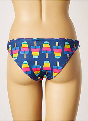 Bas de maillot de bain imprimé fantaisie culotte bleu PULL IN femme