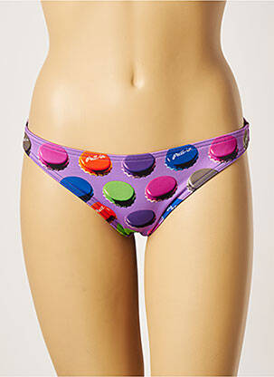 Bas de maillot de bain imprimé fantaisie culotte violet PULL IN femme