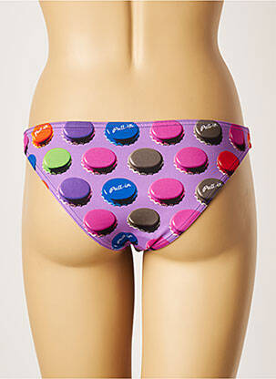 Bas de maillot de bain imprimé fantaisie culotte violet PULL IN femme