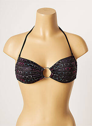 Haut de maillot de bain stretch haut soutien-gorge avec mousse de rembourrage amovible noir PULL IN femme