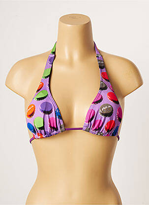 Haut de maillot de bain stretch haut soutien-gorge avec mousse de rembourrage amovible violet PULL IN femme
