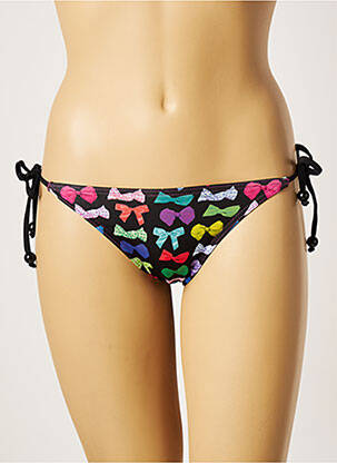 Bas de maillot de bain imprimé fantaisie bikini noir PULL IN femme