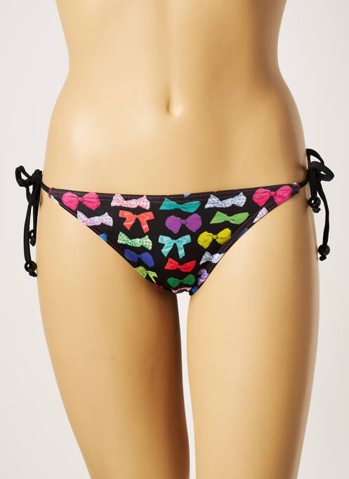 Bas de maillot de bain imprimé fantaisie bikini noir PULL IN femme