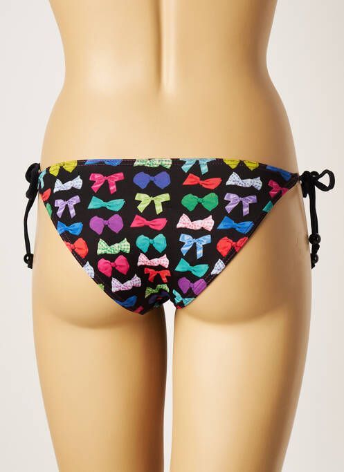 Bas de maillot de bain imprimé fantaisie bikini noir PULL IN femme