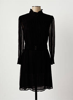 Robe courte manches longues manches longues noir SEE U SOON femme