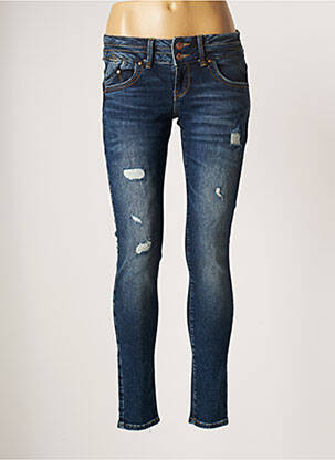 Jeans skinny effet usé délavé taille basse bleu LTB femme