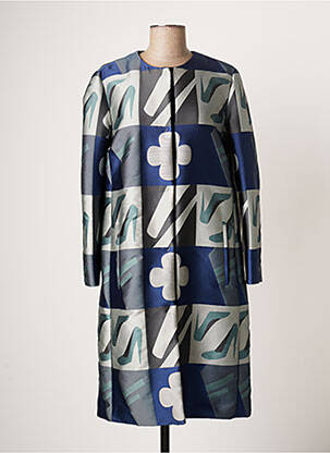 Manteau long coupe droite sans capuche bleu EMPORIO ARMANI femme