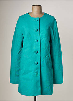 Manteau long coupe cintrée sans capuche bleu VILA femme
